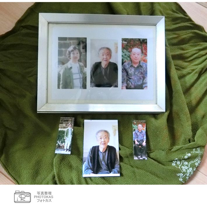 バラ写真まとめて飾るレイアウトスキャンデータ化一枚に写真整理相談会開催報告様子_北海道千歳写真整理アドバイザーPHOTOKASフォトカス.